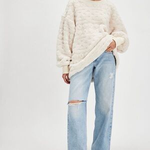 Free People Cable Knit Sweatshirt Ivory Combo NWT XS – Sold Out
